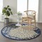 Homeroots 4 ft. Round Blue Large Floral Indoor & Outdoor Area Rug 384819 - alternate 9